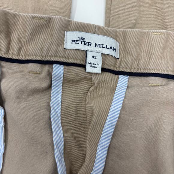 Peter Millar Mens 42x29 Light Brown Chino Khakis Pima Cotton Blend Pants - Picture 3 of 5